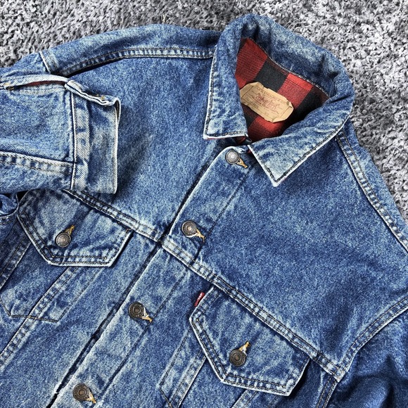Levi's Other - Vintage Levis Jacket Mens Medium Blue Denim Trucker Lined USA 70417-0814 90s